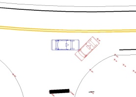 CAD drawing - Vehicles at impact